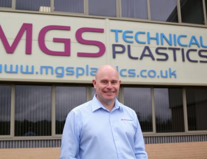 Mark Preston, Sales Director, standing in front of MGS Technical Plastics Ltd.