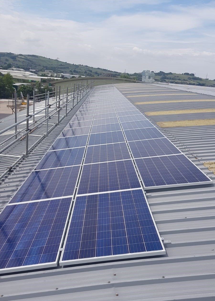 Solar panels installed on the roof